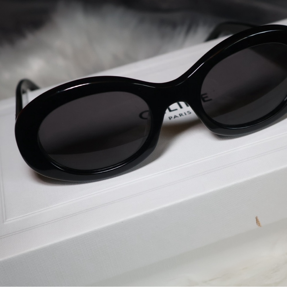 Celine Black Sunglasses with Gold Detail - Picture 2 of 3
